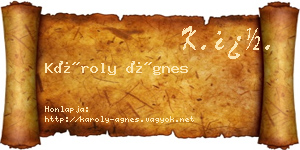 Károly Ágnes névjegykártya