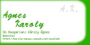 agnes karoly business card