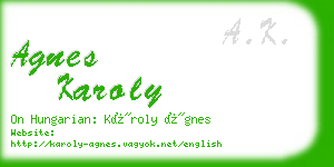 agnes karoly business card